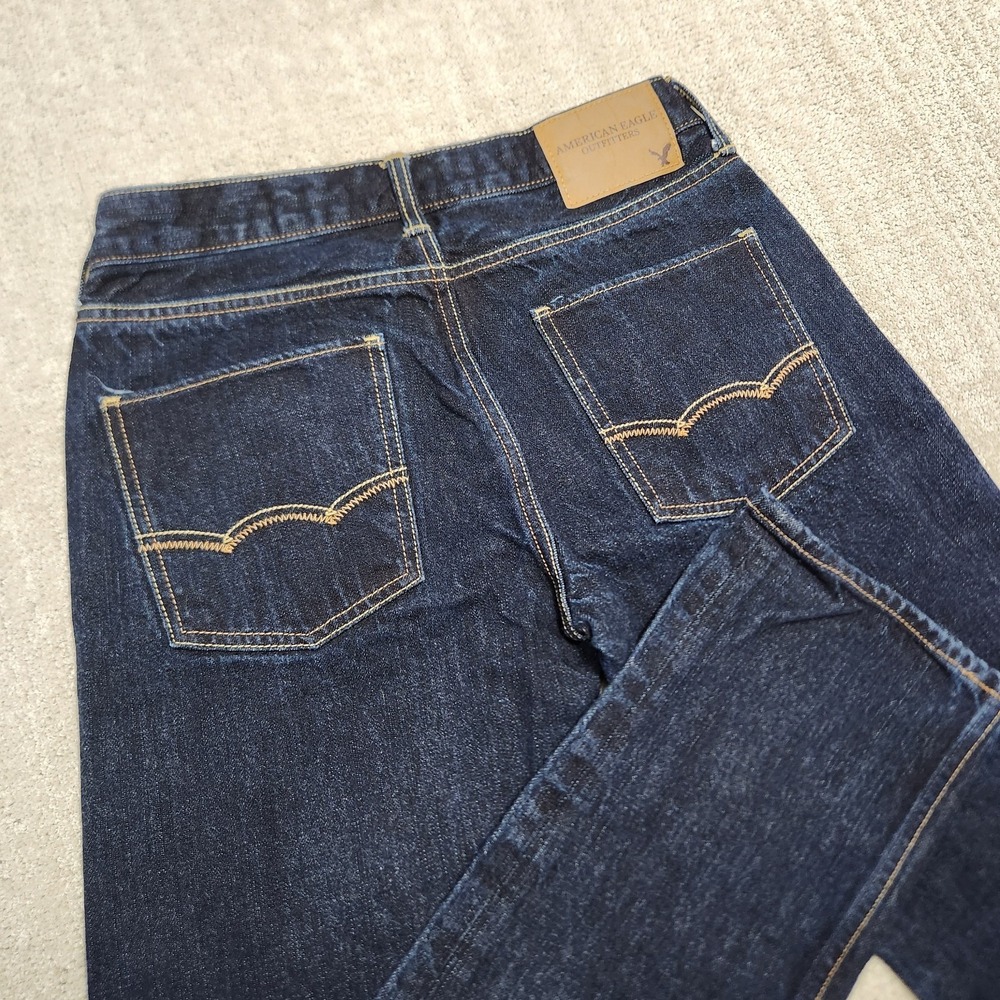 American Eagle Jeans Men 29X32 *READ Slim Straight Dark Wash Raw Denim Y2K